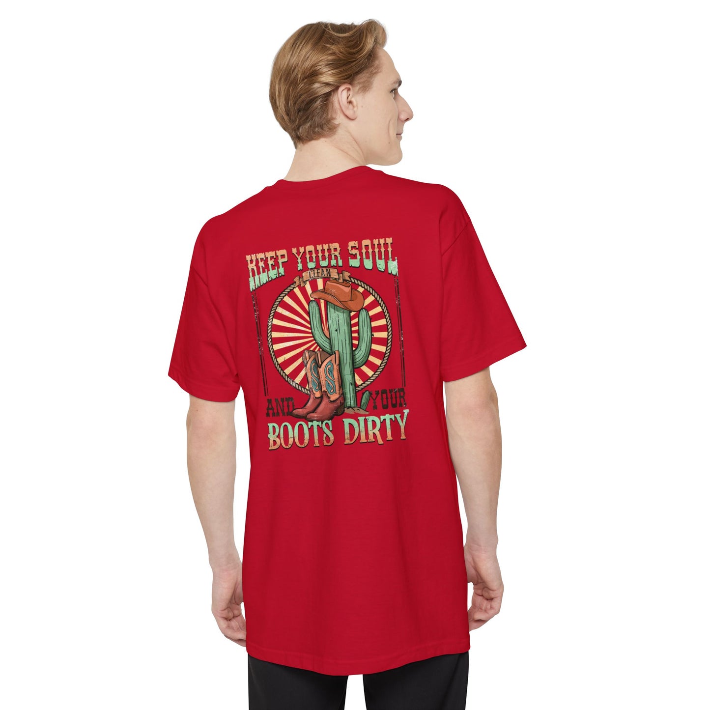 Tall Mens Boots Dirty T-Shirt