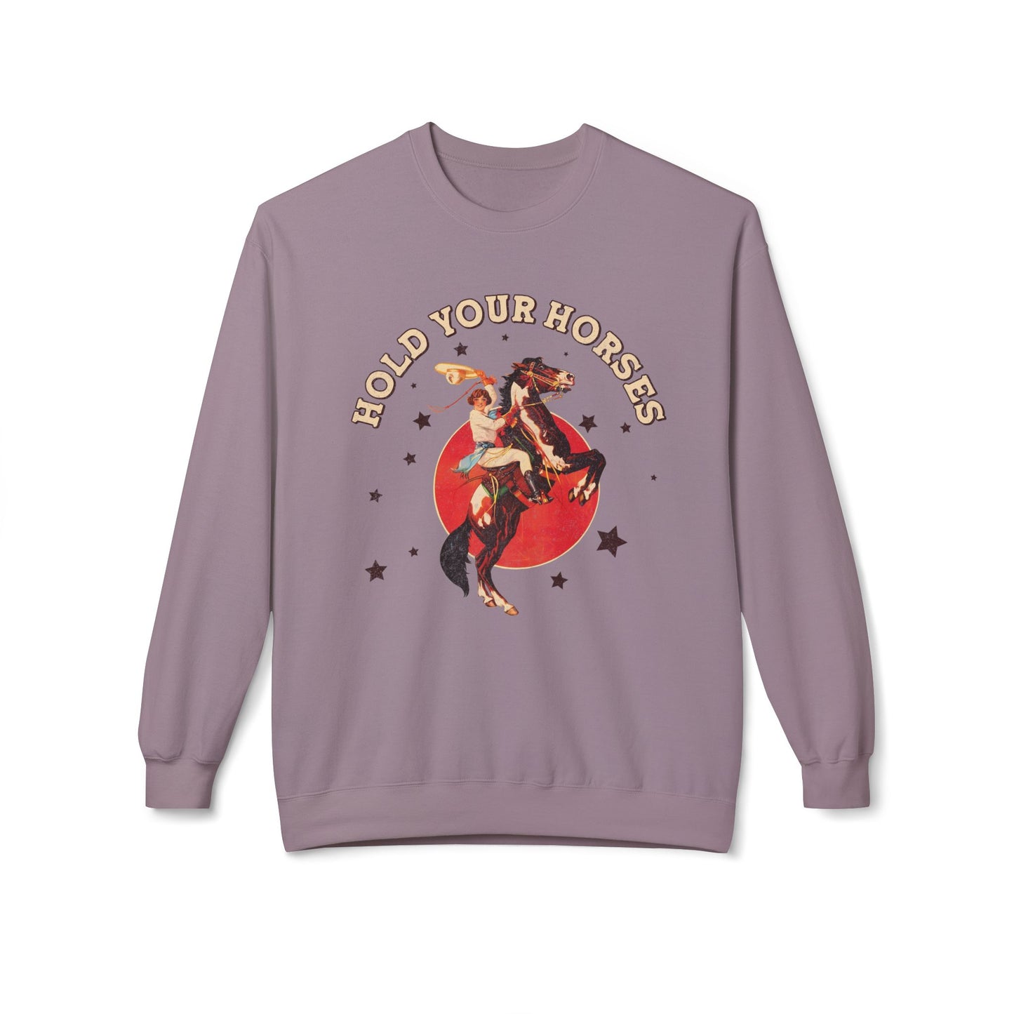 Unisex Midweight Softstyle Fleece Crewneck Sweatshirt Hold Your Horses