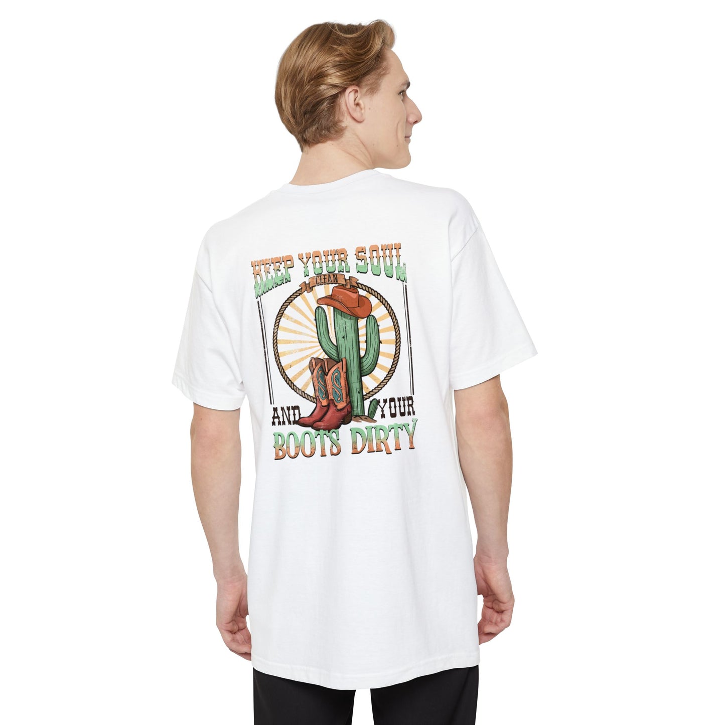 Tall Mens Boots Dirty T-Shirt