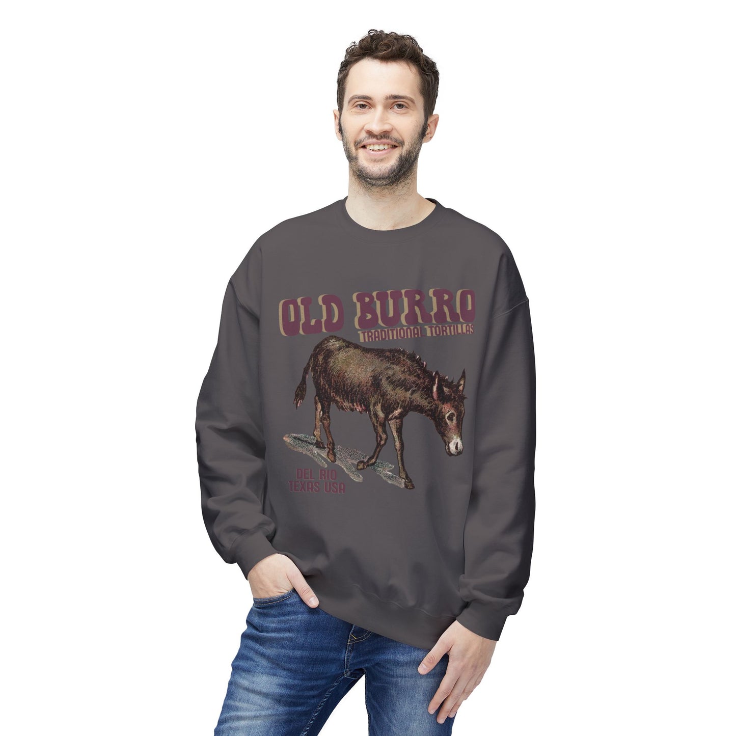 Unisex Midweight Softstyle Fleece Crewneck Sweatshirt Old Burro
