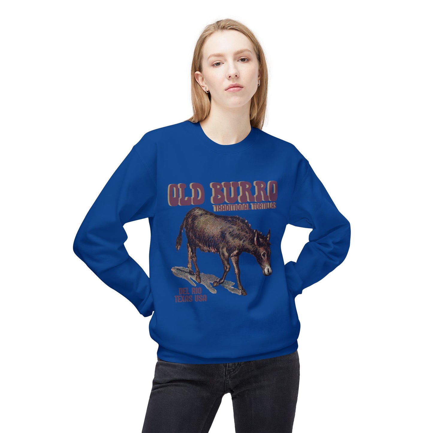 Unisex Midweight Softstyle Fleece Crewneck Sweatshirt Old Burro