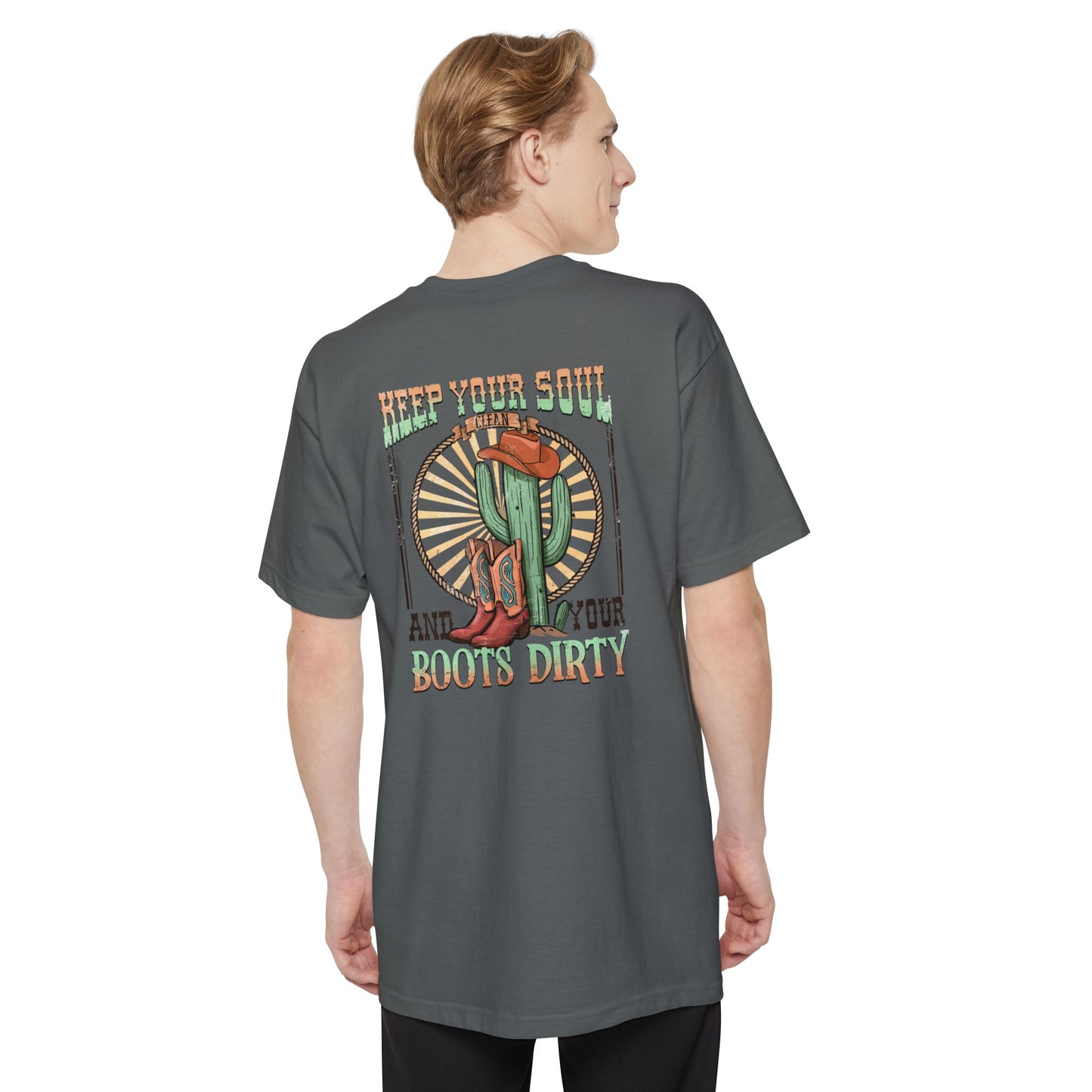 Tall Mens Boots Dirty T-Shirt