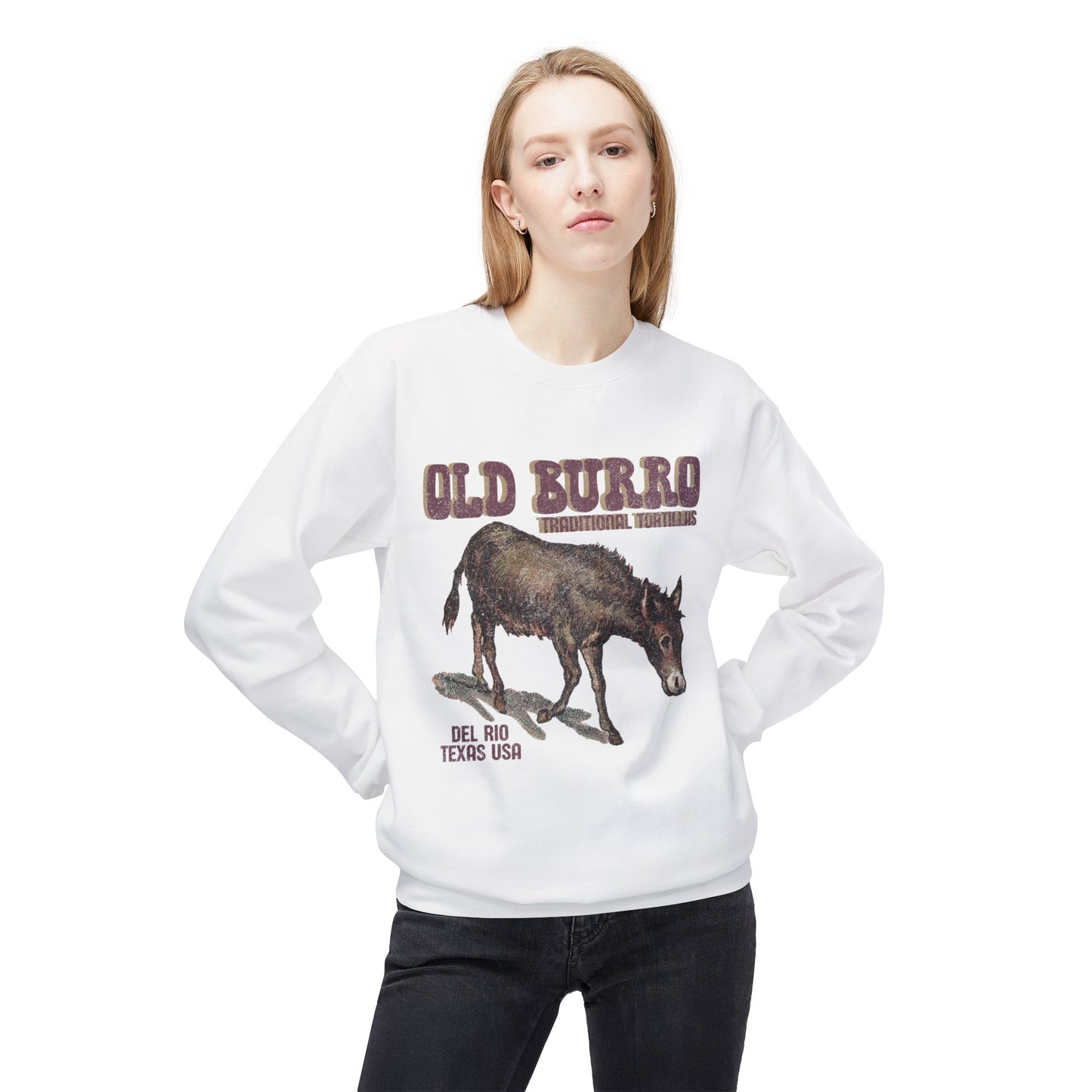 Unisex Midweight Softstyle Fleece Crewneck Sweatshirt Old Burro