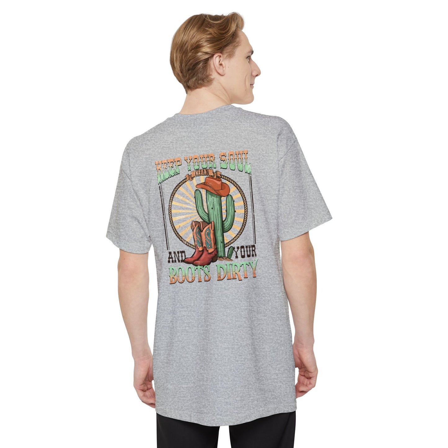 Tall Mens Boots Dirty T-Shirt