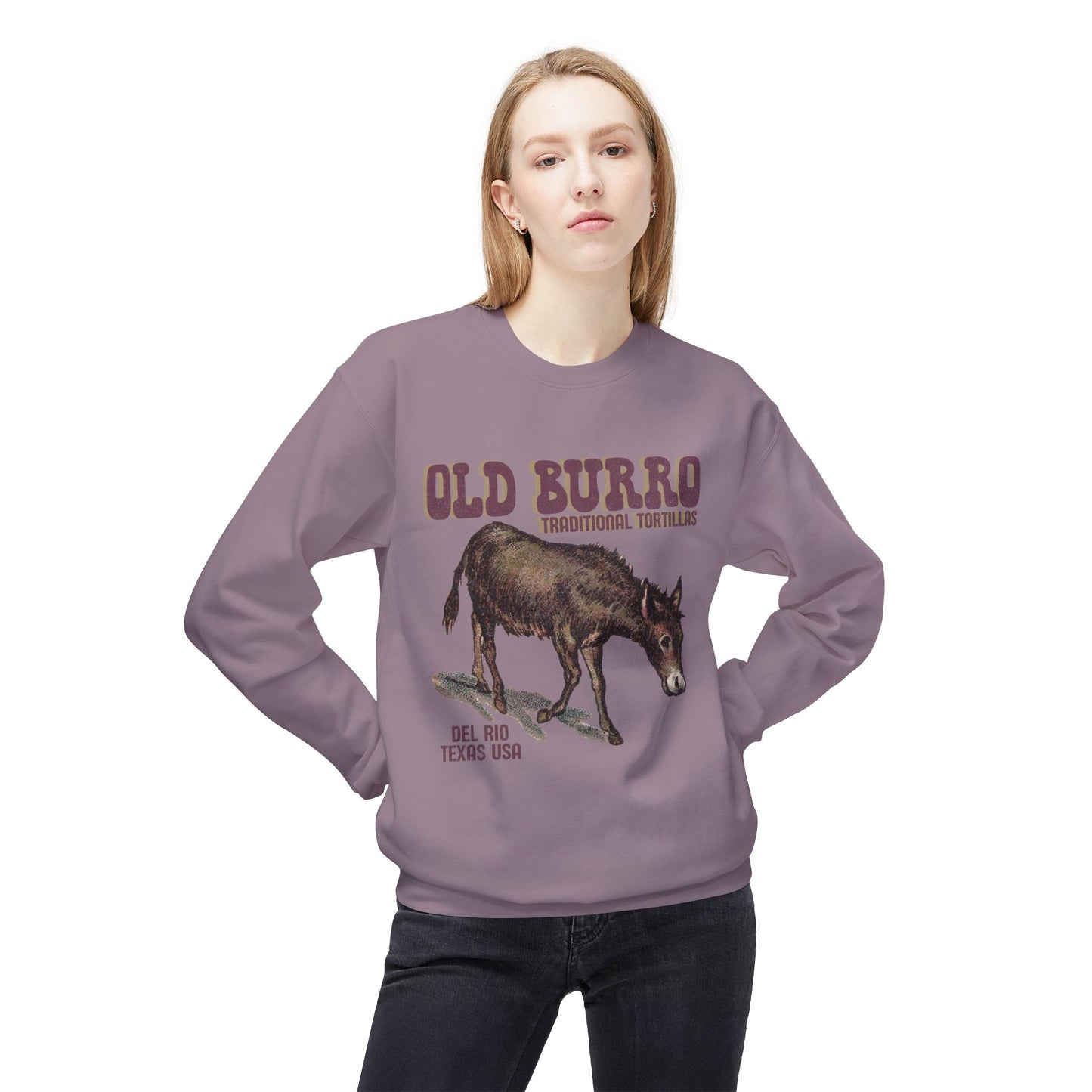 Unisex Midweight Softstyle Fleece Crewneck Sweatshirt Old Burro