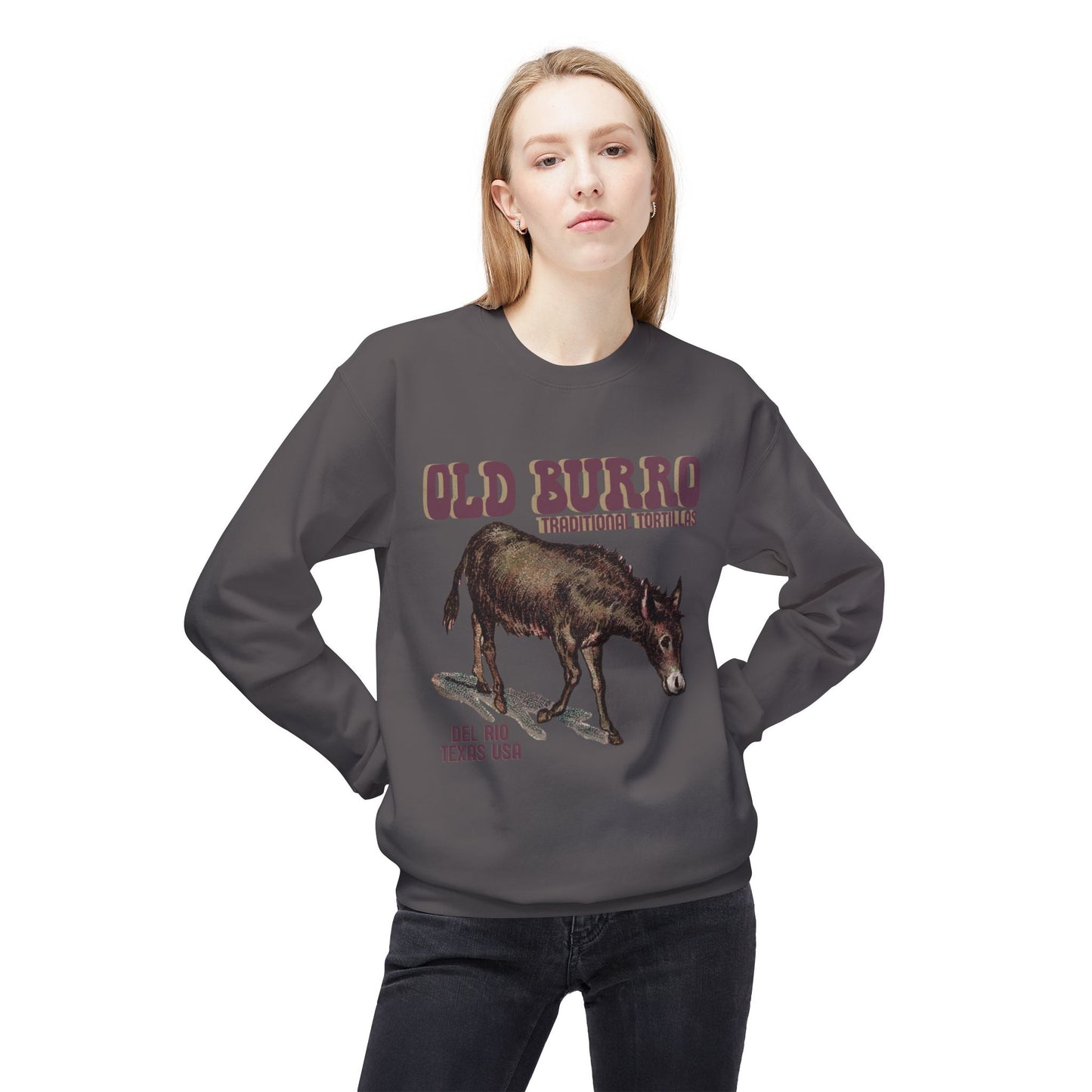 Unisex Midweight Softstyle Fleece Crewneck Sweatshirt Old Burro