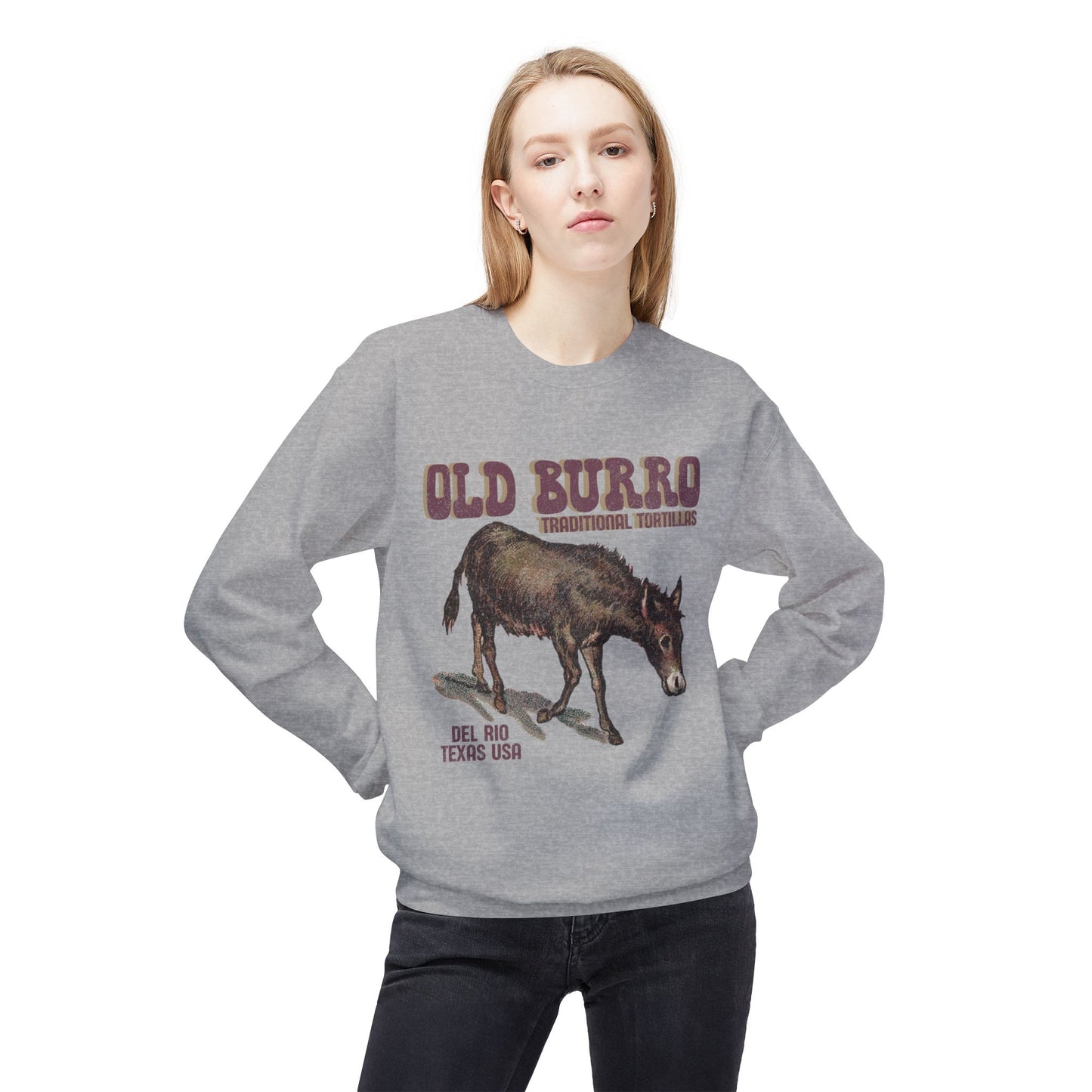 Unisex Midweight Softstyle Fleece Crewneck Sweatshirt Old Burro