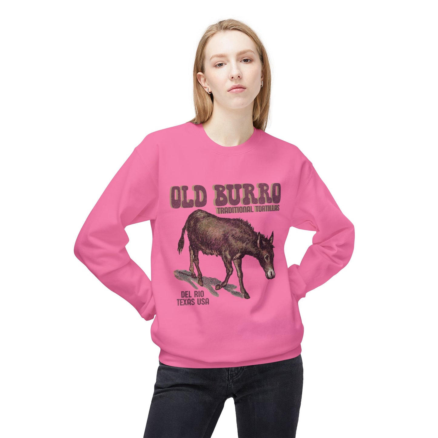 Unisex Midweight Softstyle Fleece Crewneck Sweatshirt Old Burro