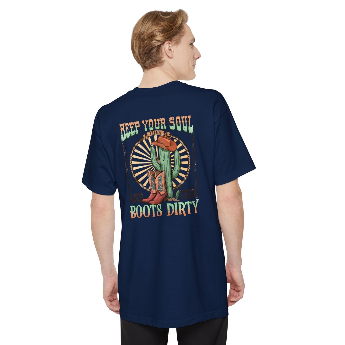 Tall Mens Boots Dirty T-Shirt