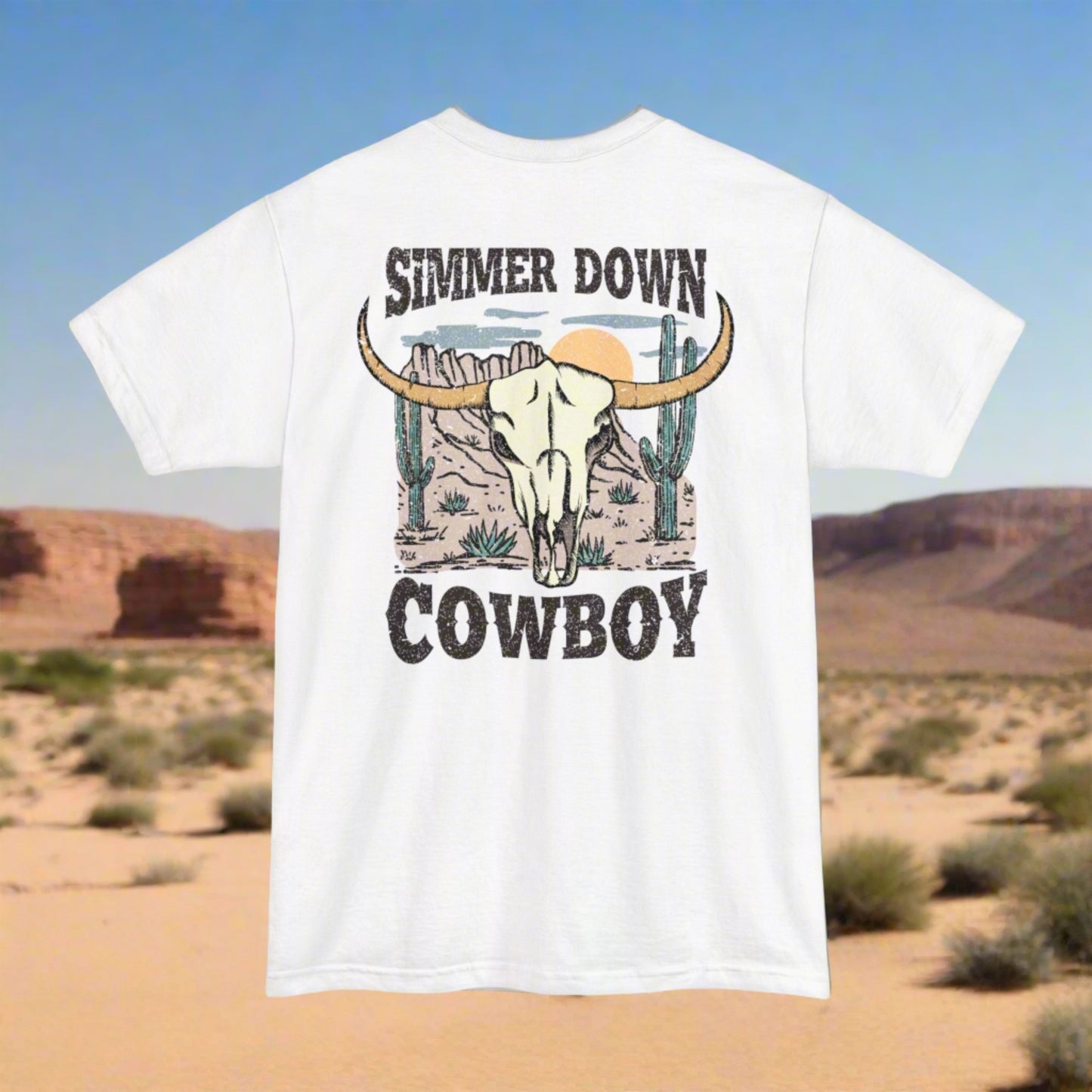 Tall Mens Simmer Down Cowboy T-Shirt
