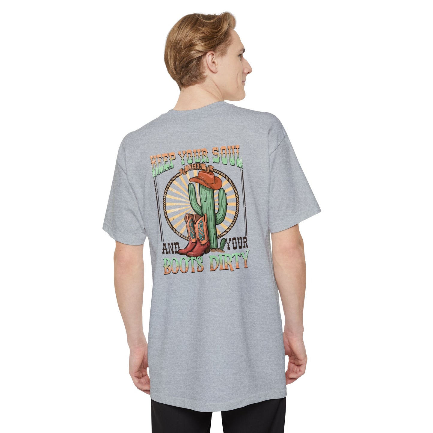 Tall Mens Boots Dirty T-Shirt