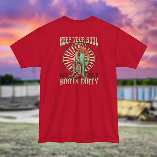 Tall Mens Boots Dirty T-Shirt
