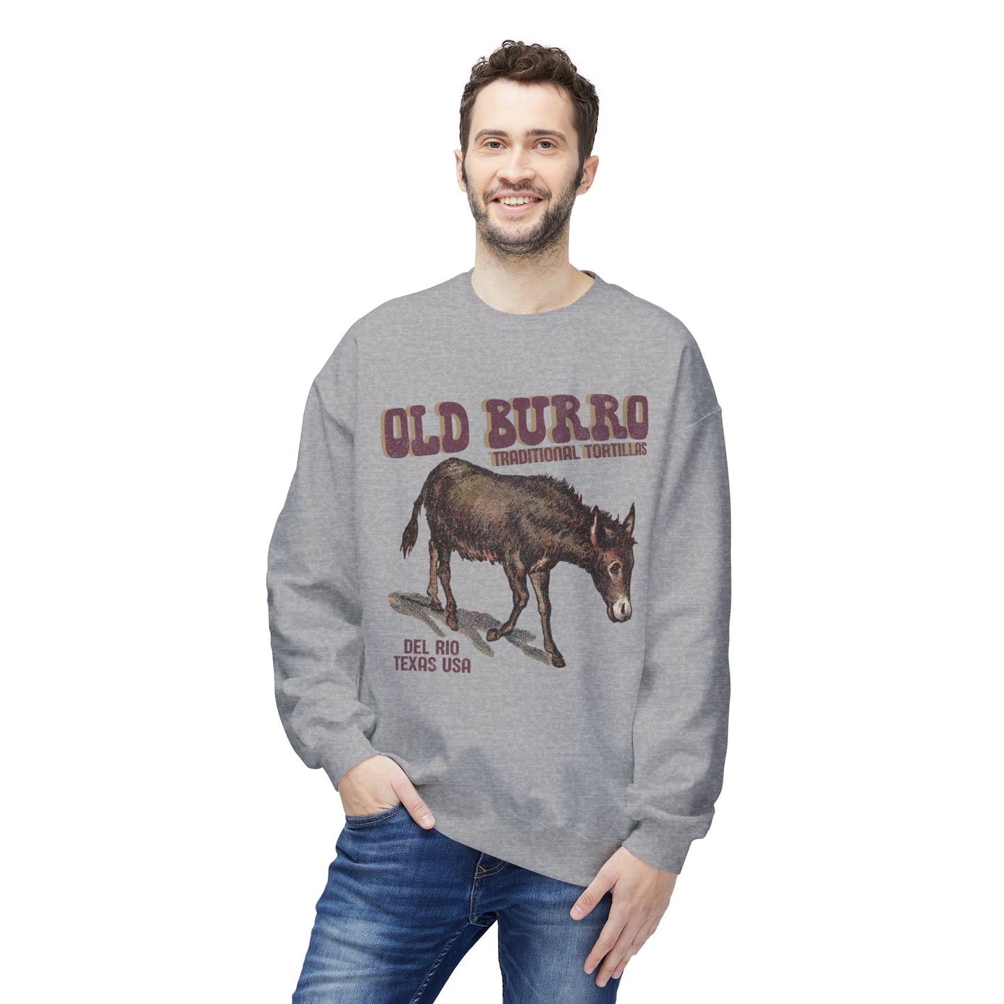 Unisex Midweight Softstyle Fleece Crewneck Sweatshirt Old Burro