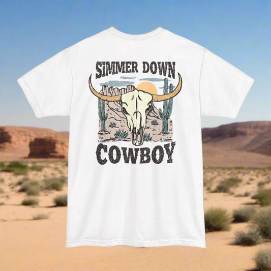 Tall Mens Simmer Down Cowboy T-Shirt
